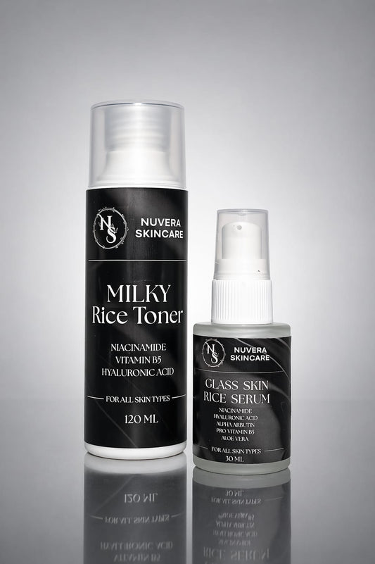 Milky Rice Toner and Glass Skin Rice Serum - Rice Duo  by Nuvera Skincare